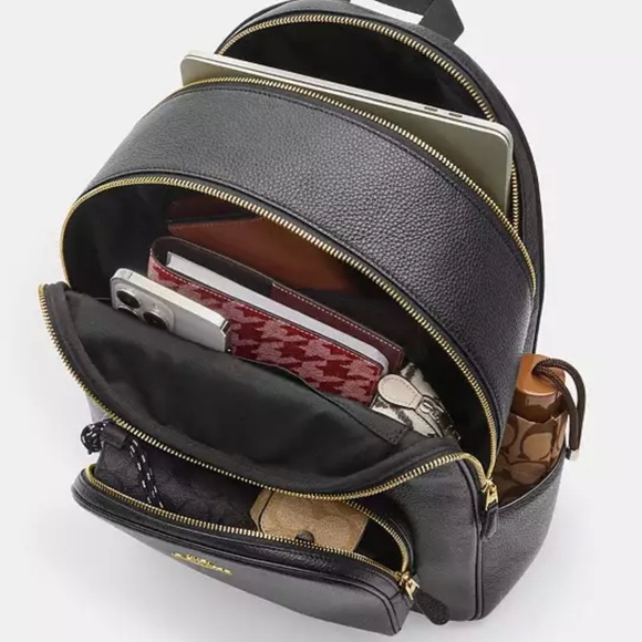 COACH court leather back pack - Picture 3 of 6